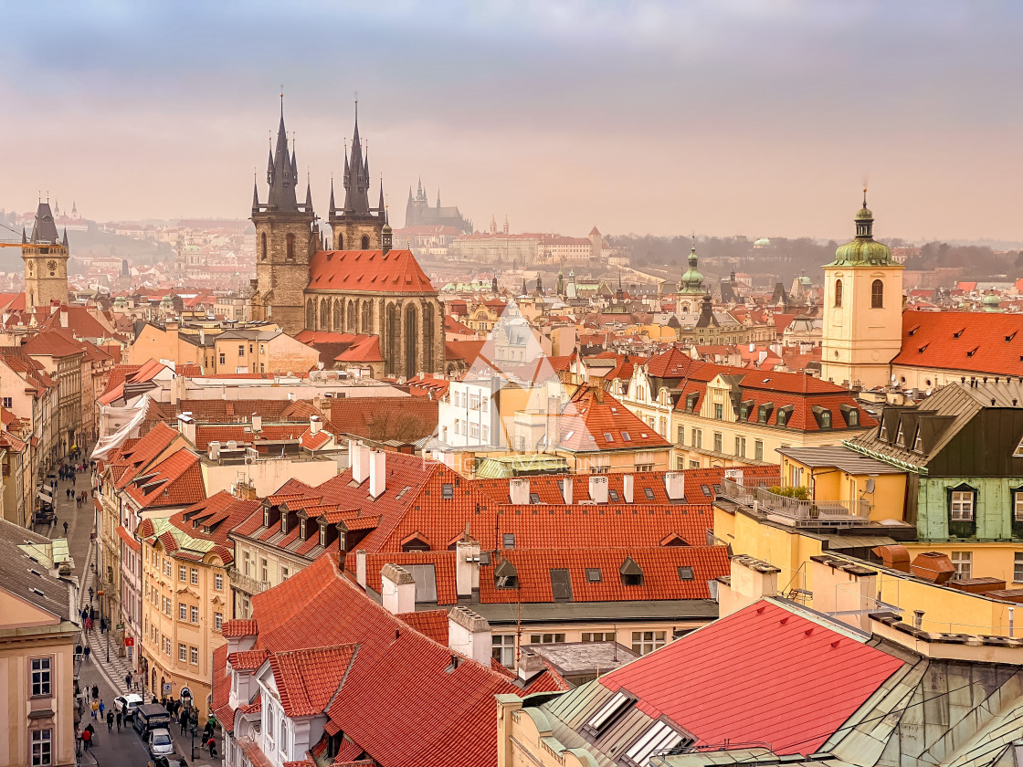 "Prague from above" stock image