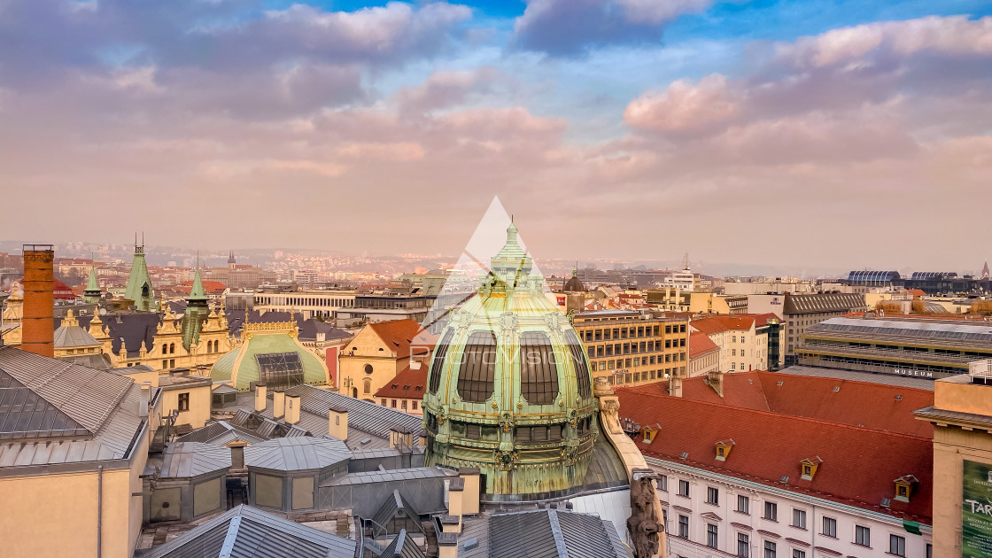 "Prague from above" stock image