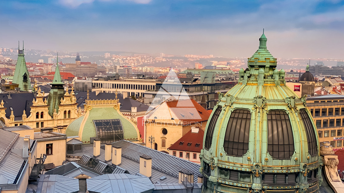 "Prague from above" stock image