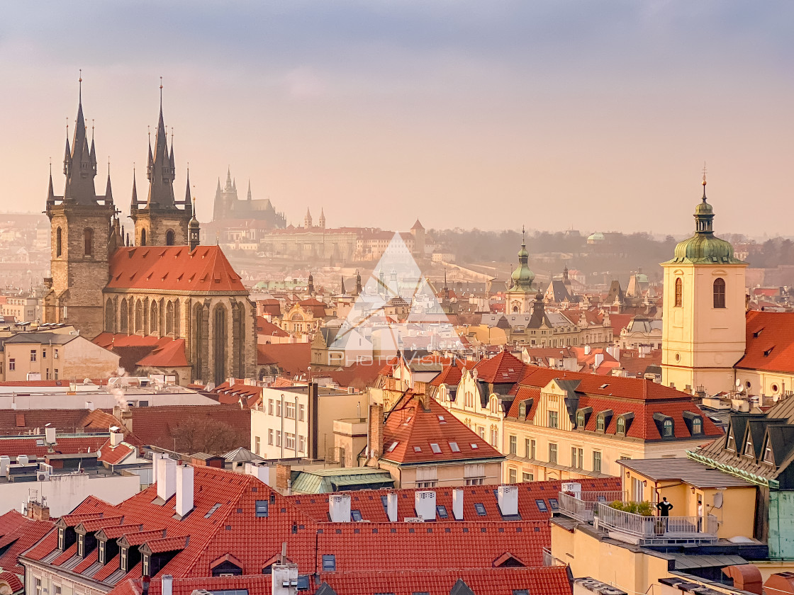 "Prague from above" stock image