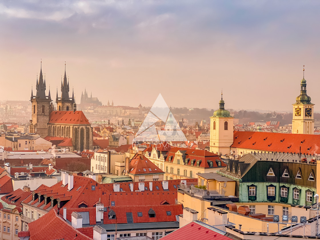 "Prague from above" stock image