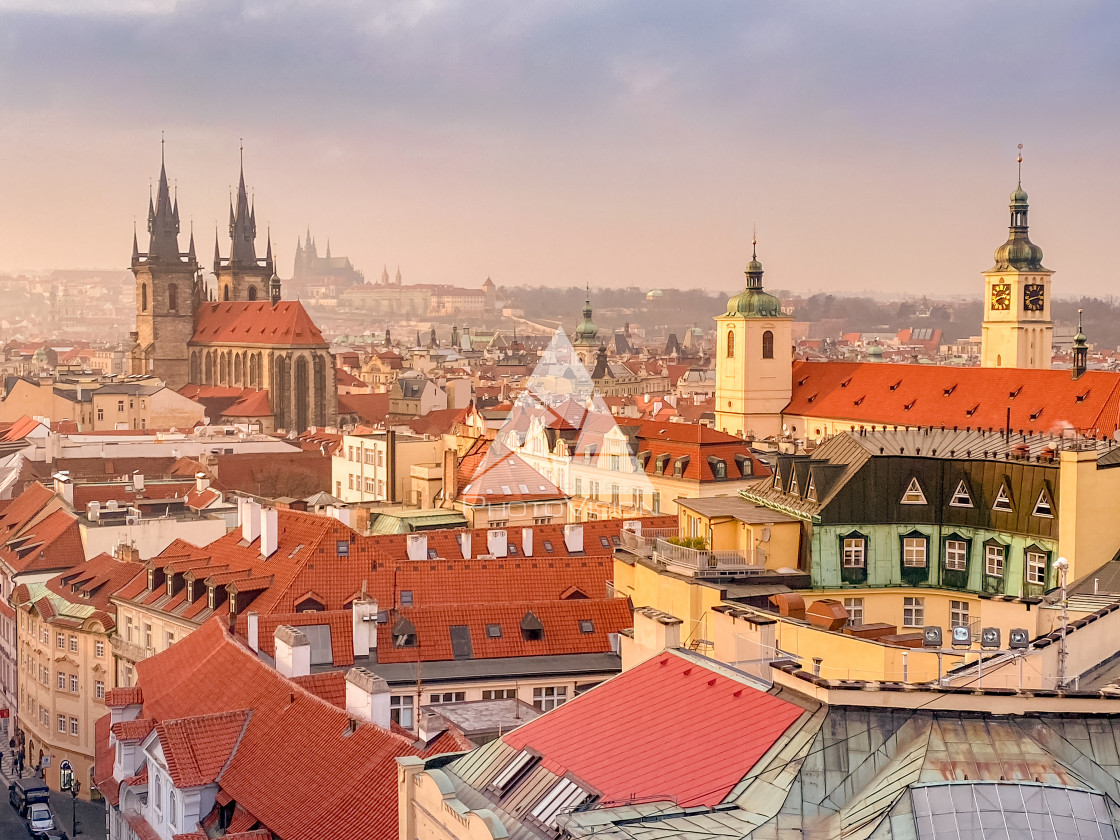 "Prague from above" stock image