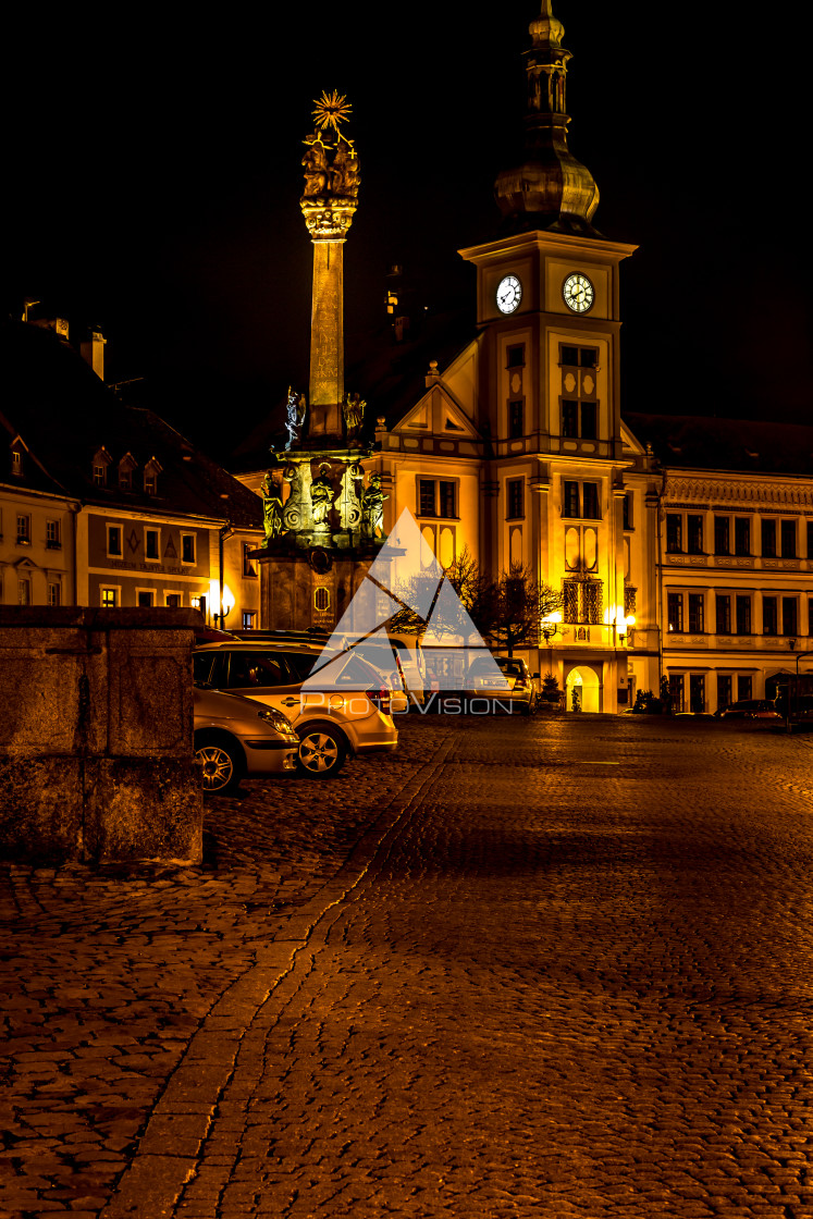 "Night historical town Loket" stock image