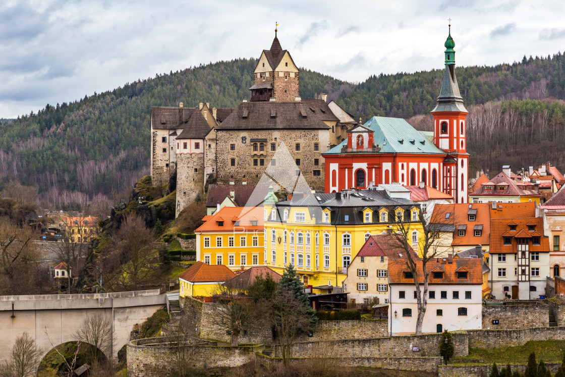 "Historic town Loket, Bohemia" stock image