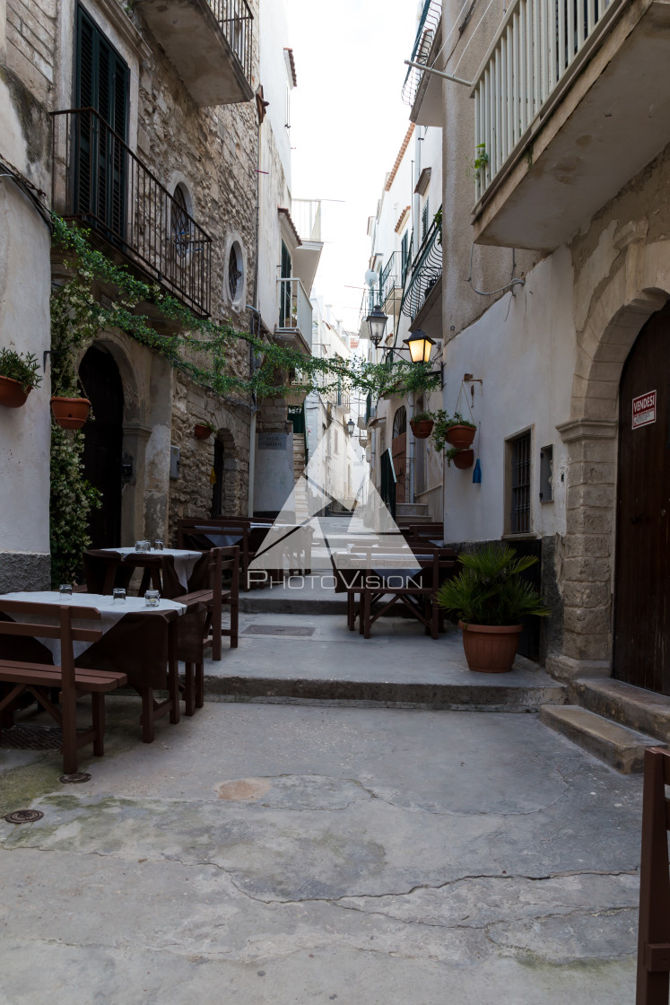 "The narrow streets of the old town" stock image