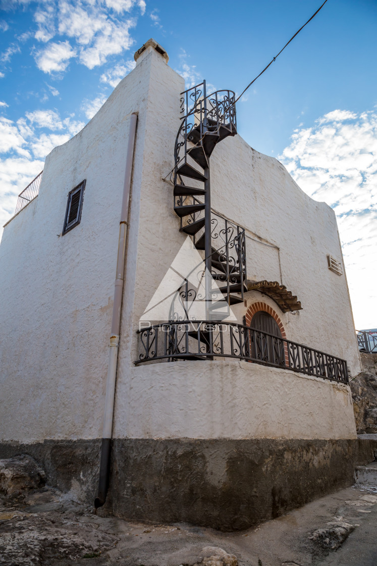 "The narrow streets of the old town" stock image