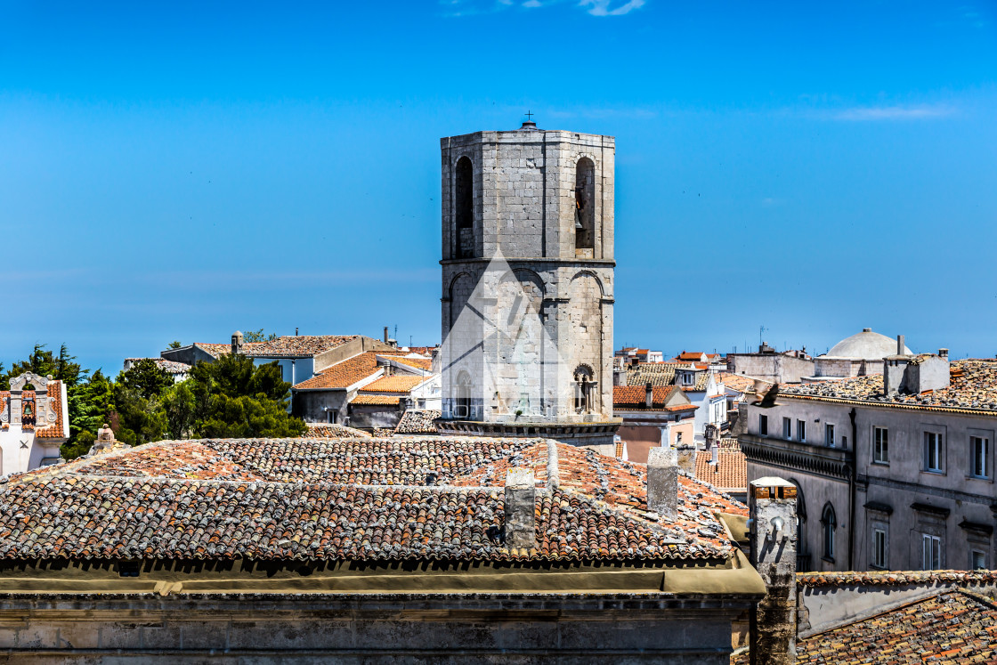 "View of the historic pilgrimage town" stock image