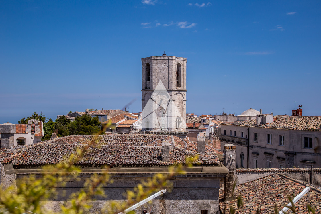 "View of the historic pilgrimage town" stock image