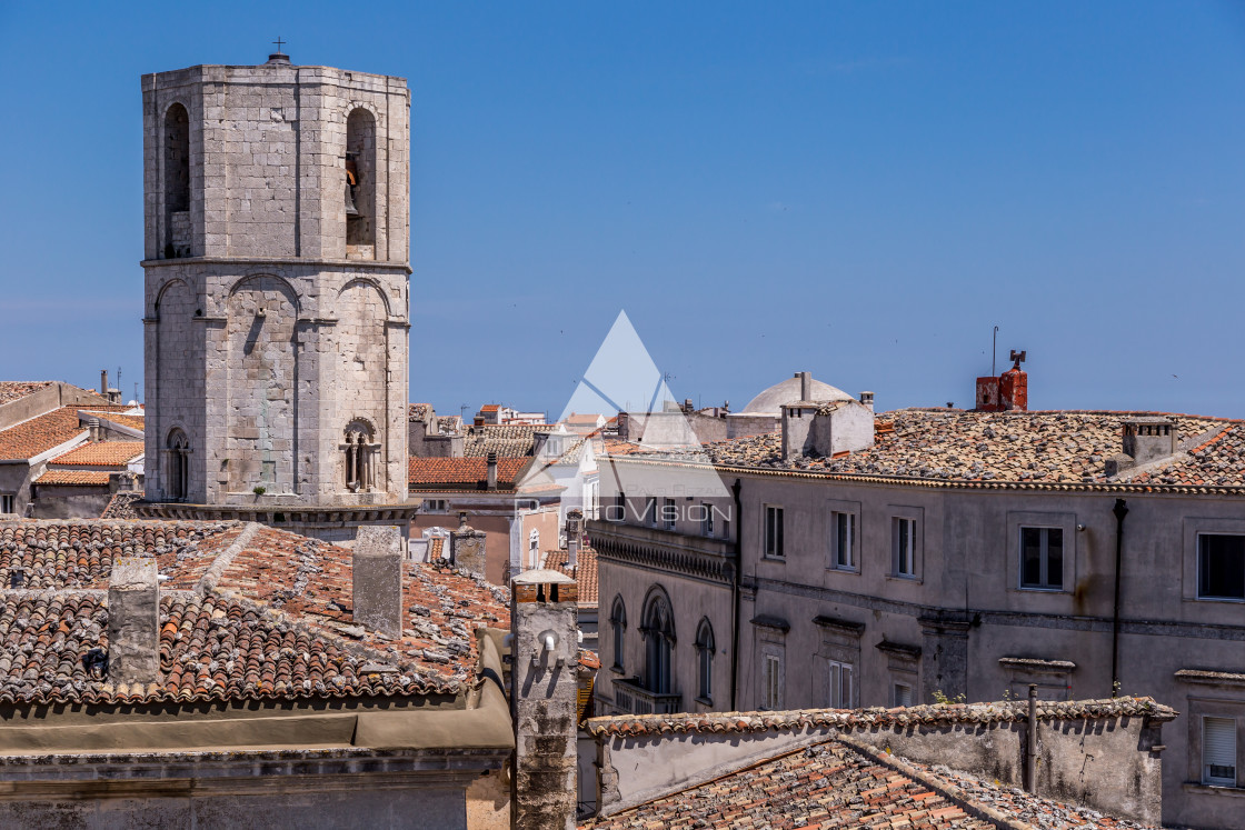 "View of the historic pilgrimage town" stock image