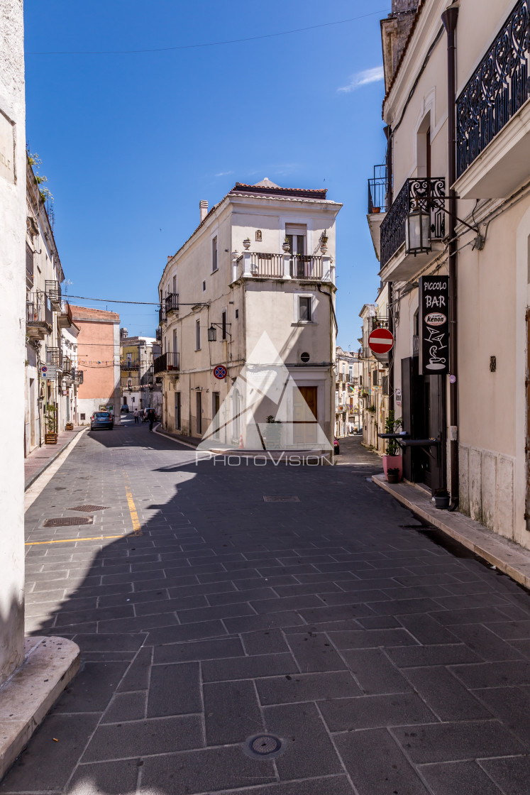 "Narrow streets and stairs lined with white houses" stock image