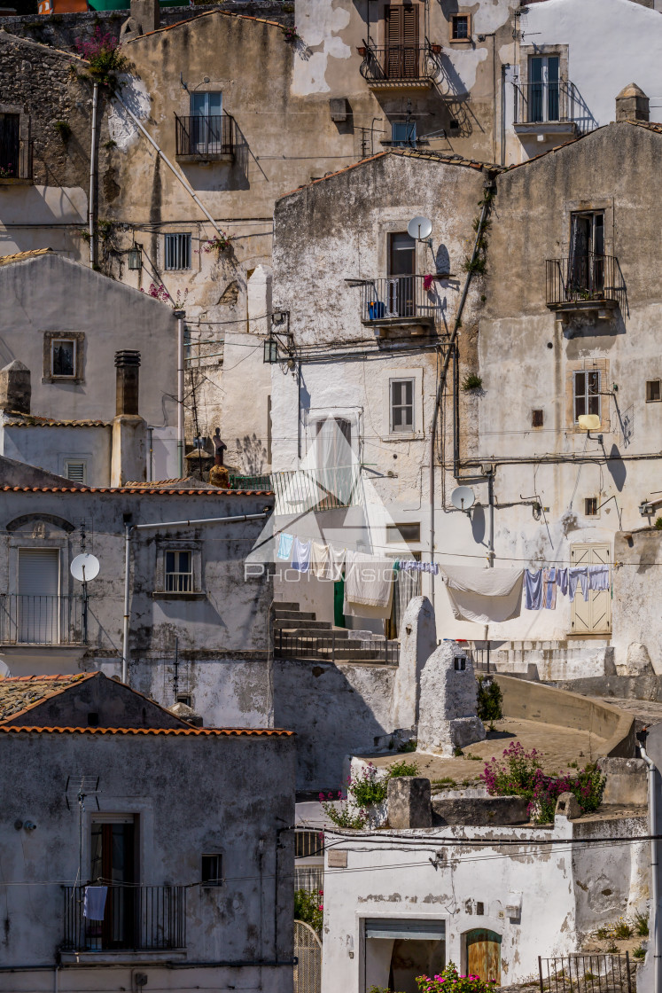 "Historic pilgrimage town on the hill" stock image