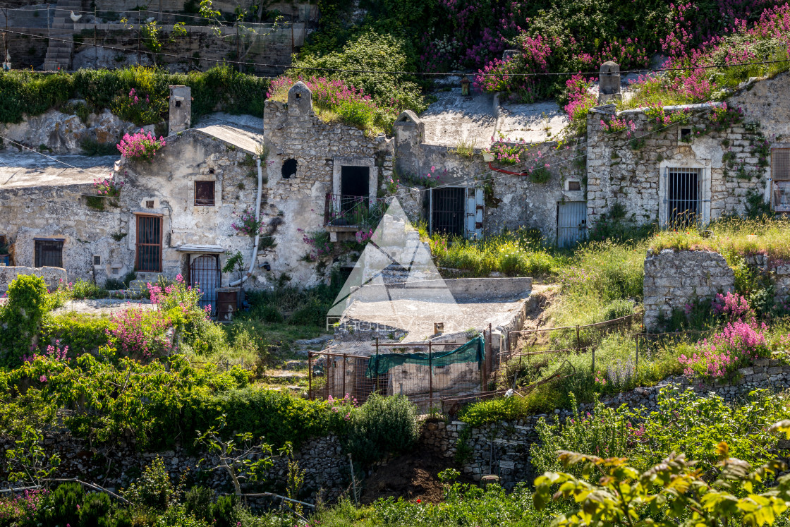 "Historic pilgrimage town on the hill" stock image