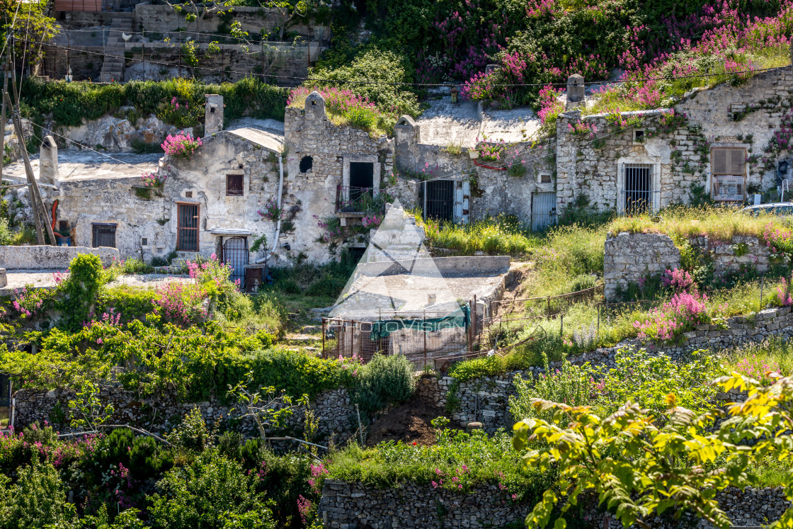 "Historic pilgrimage town on the hill" stock image