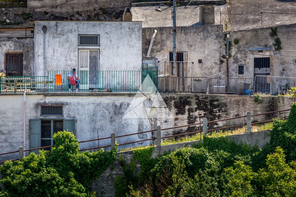 "Historic pilgrimage town on the hill" stock image