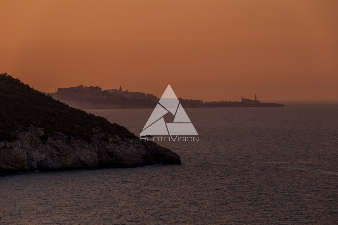 "Sunset on coastline" stock image