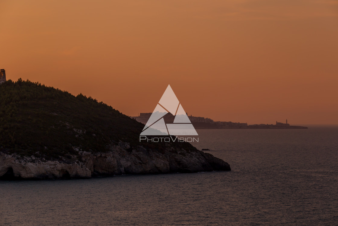 "Sunset on coastline" stock image