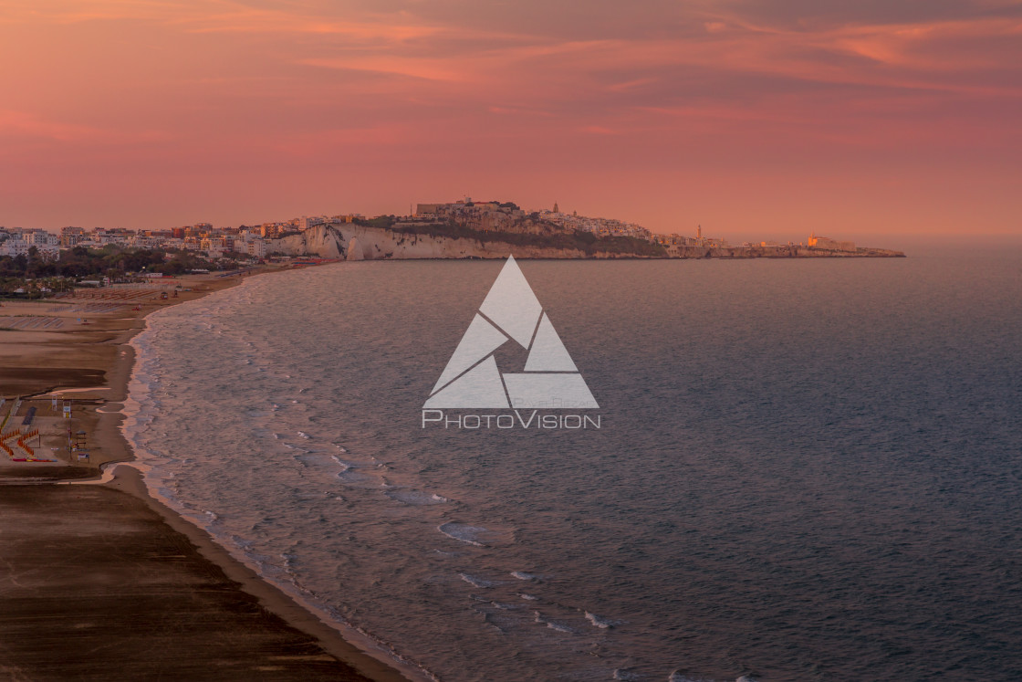 "Vieste in sunset" stock image