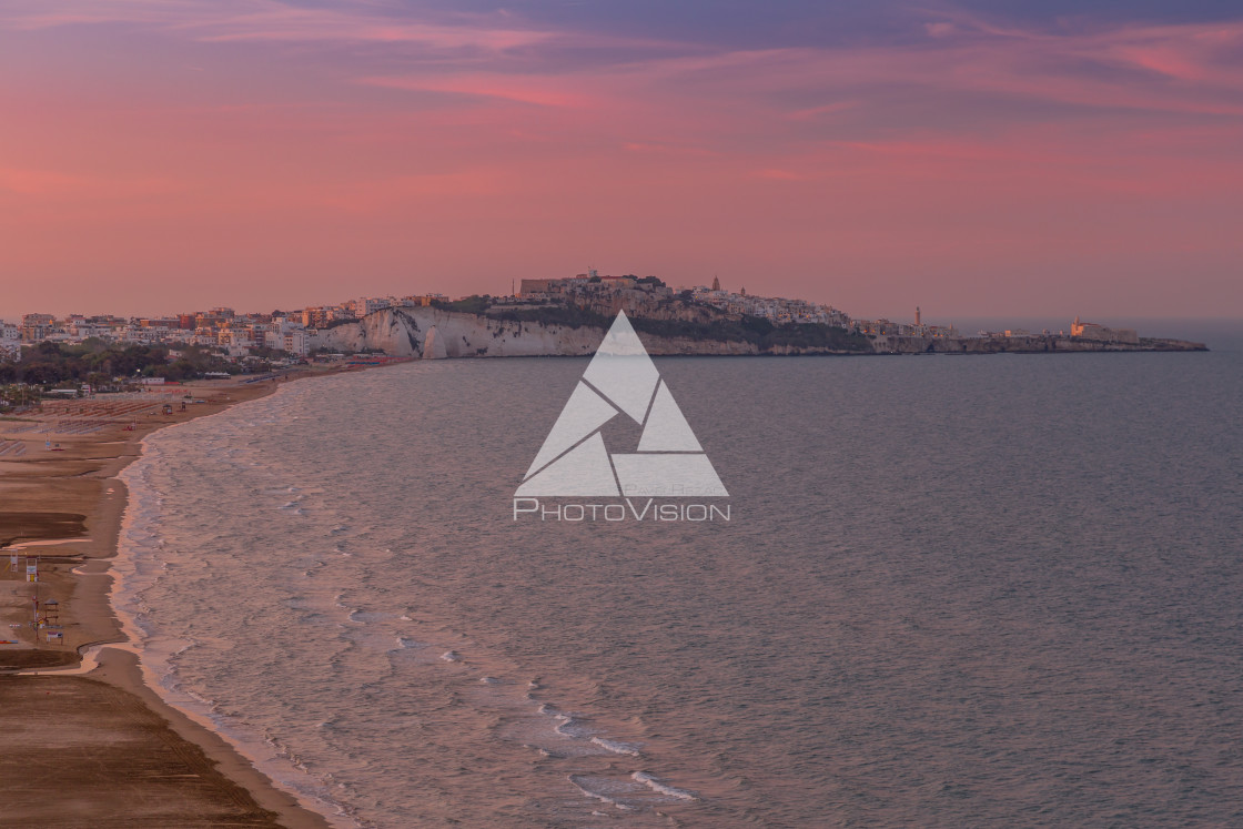 "Vieste in sunset" stock image