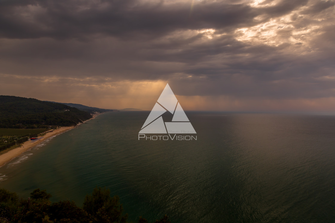 "Thunderstorm over the sea" stock image