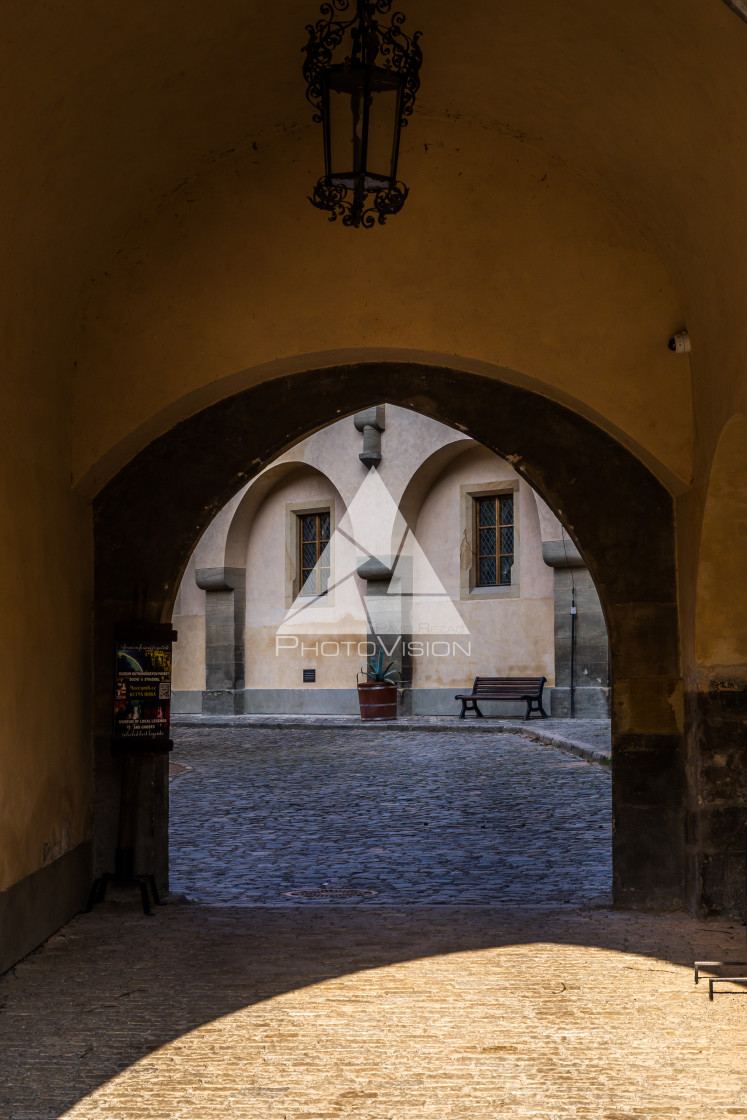 "View through the gate" stock image