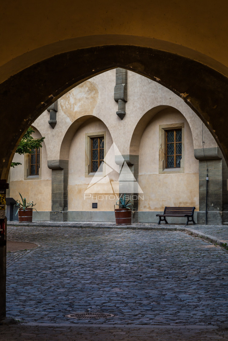 "View through the gate" stock image