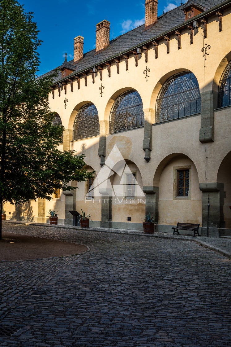 "In the courtyard of the royal palace" stock image