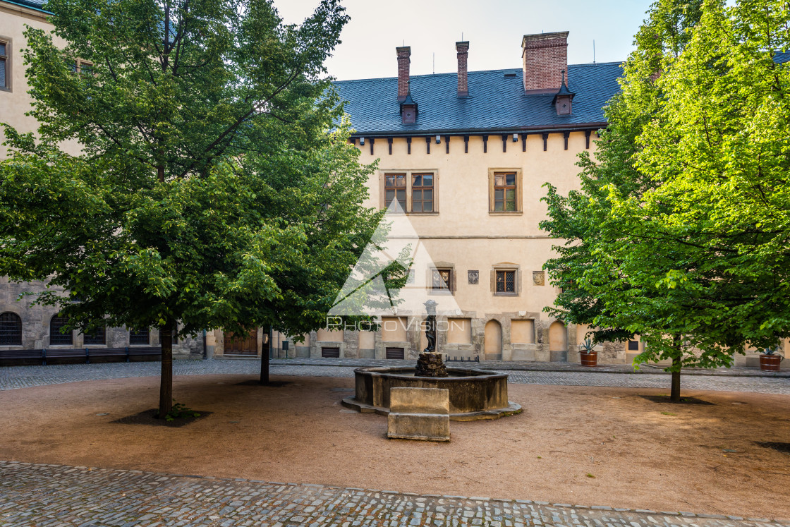 "In the courtyard of the royal palace" stock image