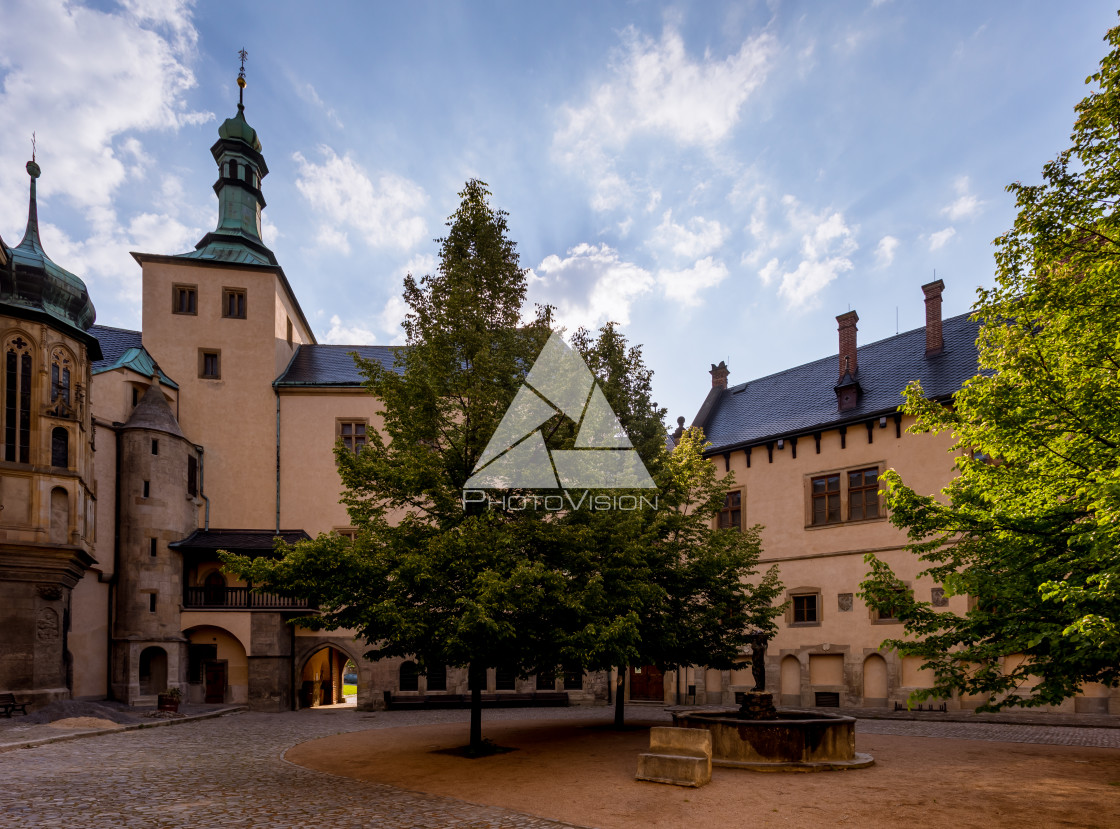 "In the courtyard of the royal palace" stock image