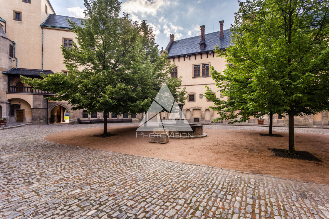 "In the courtyard of the royal palace" stock image