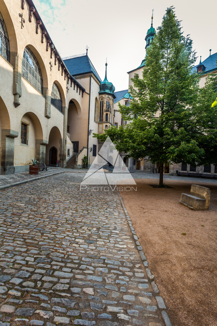 "In the courtyard of the royal palace" stock image