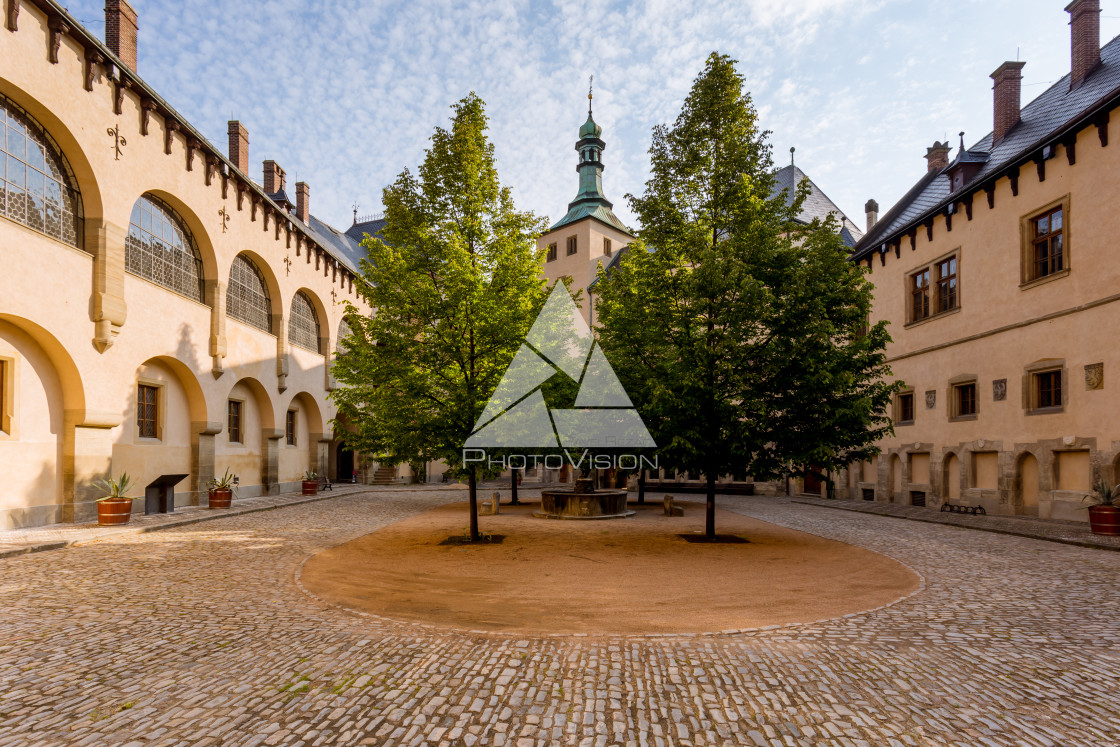 "In the courtyard of the royal palace" stock image