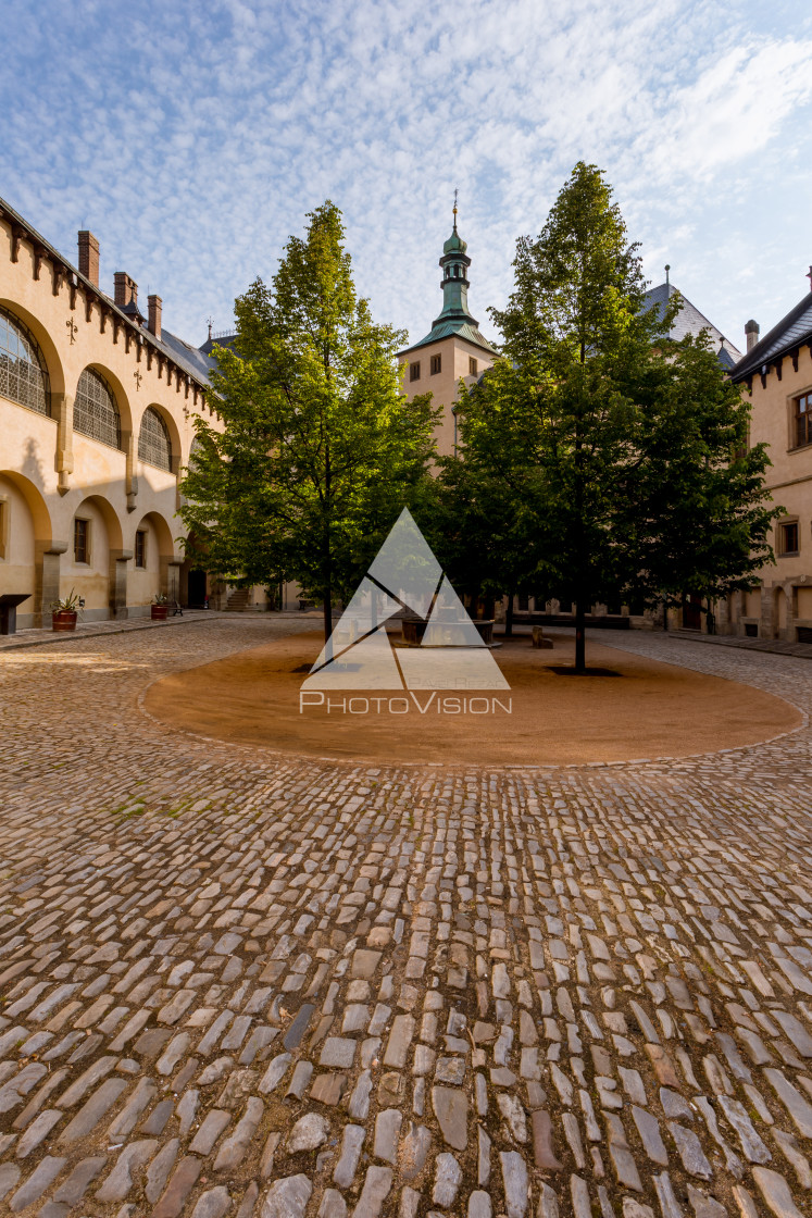 "In the courtyard of the royal palace" stock image