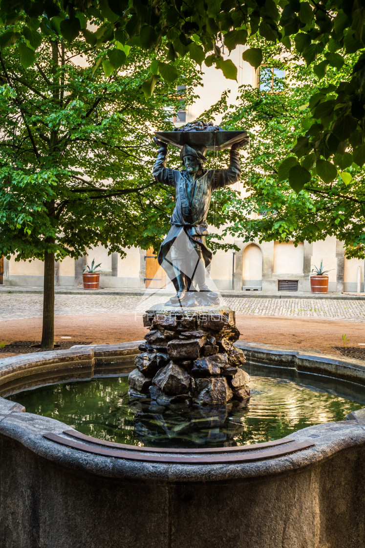 "Fountain in courtyard of royal palace" stock image