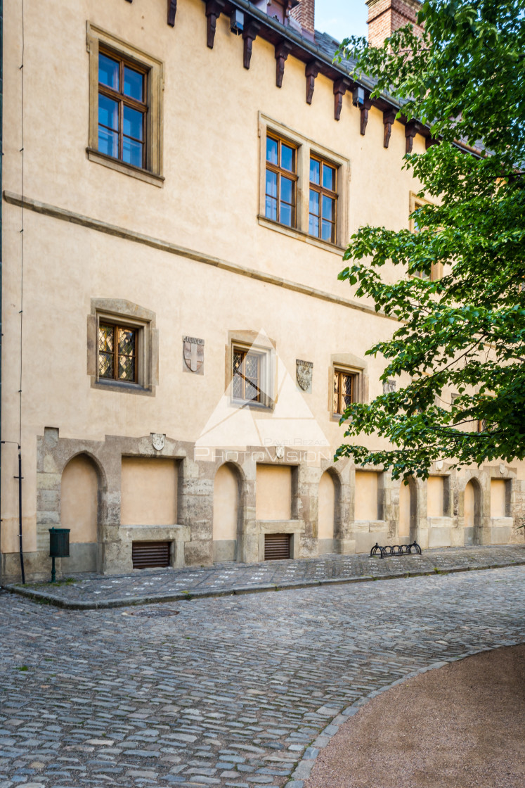 "In the courtyard of the royal palace" stock image