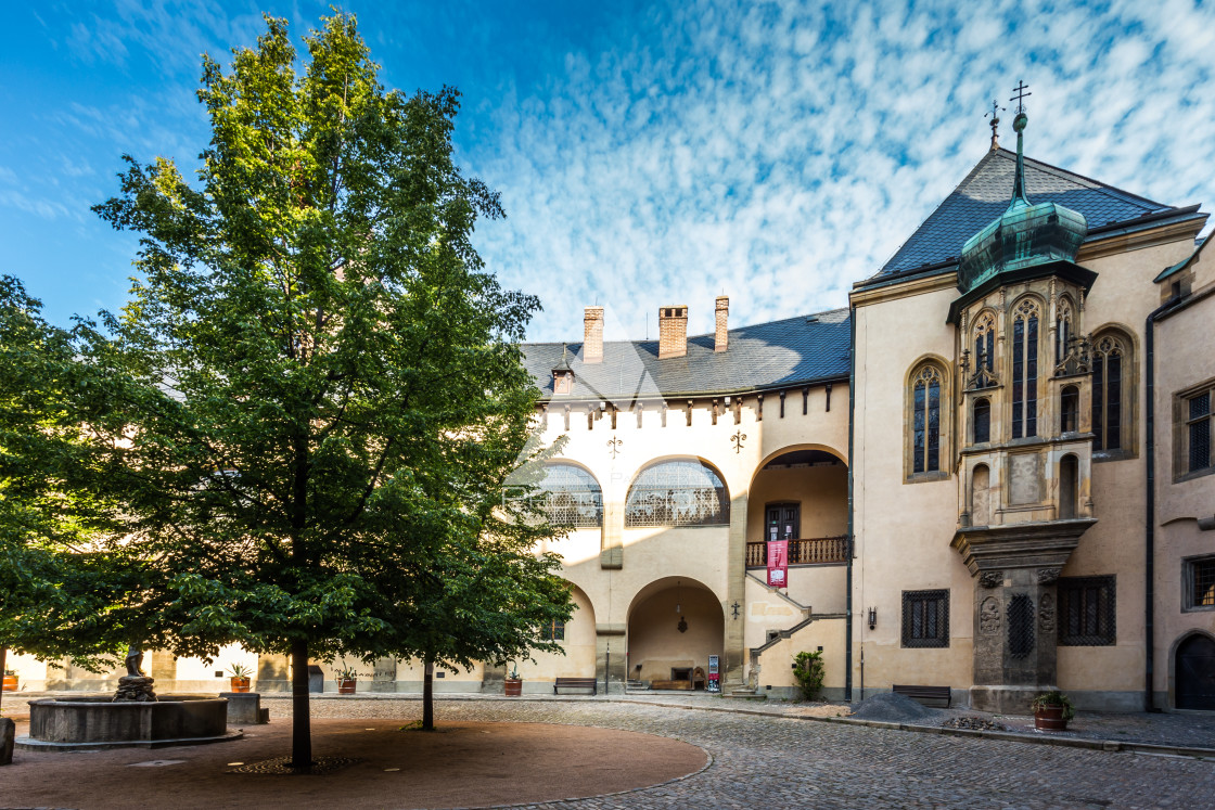 "In the courtyard of the royal palace" stock image