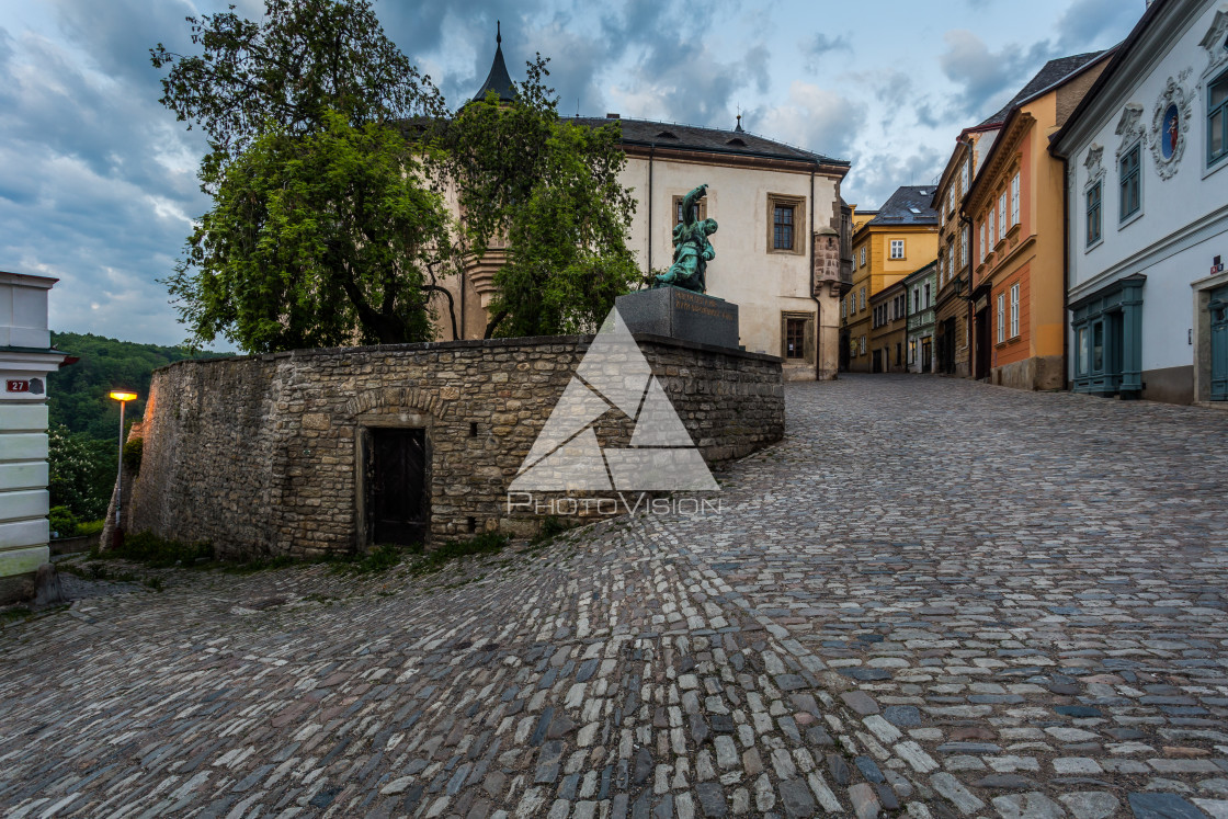 "Dawn in historic center of Kutna Hora" stock image