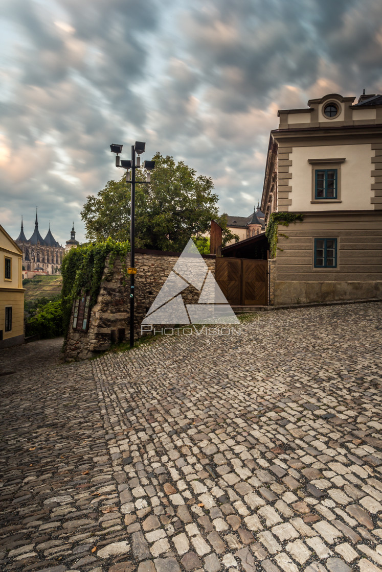 "Dawn in the historic center of Kutna Hora" stock image