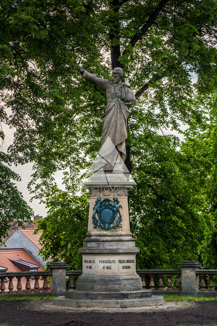 "Statue in park" stock image