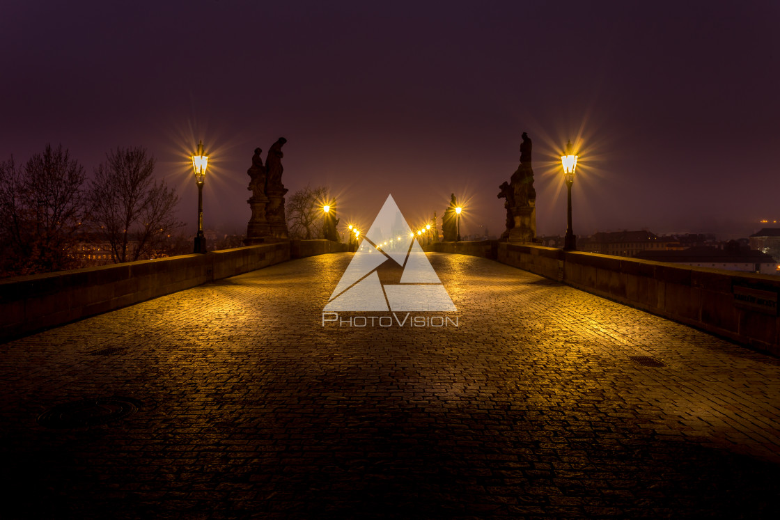 "In the morning on Charles Bridge in Prague" stock image