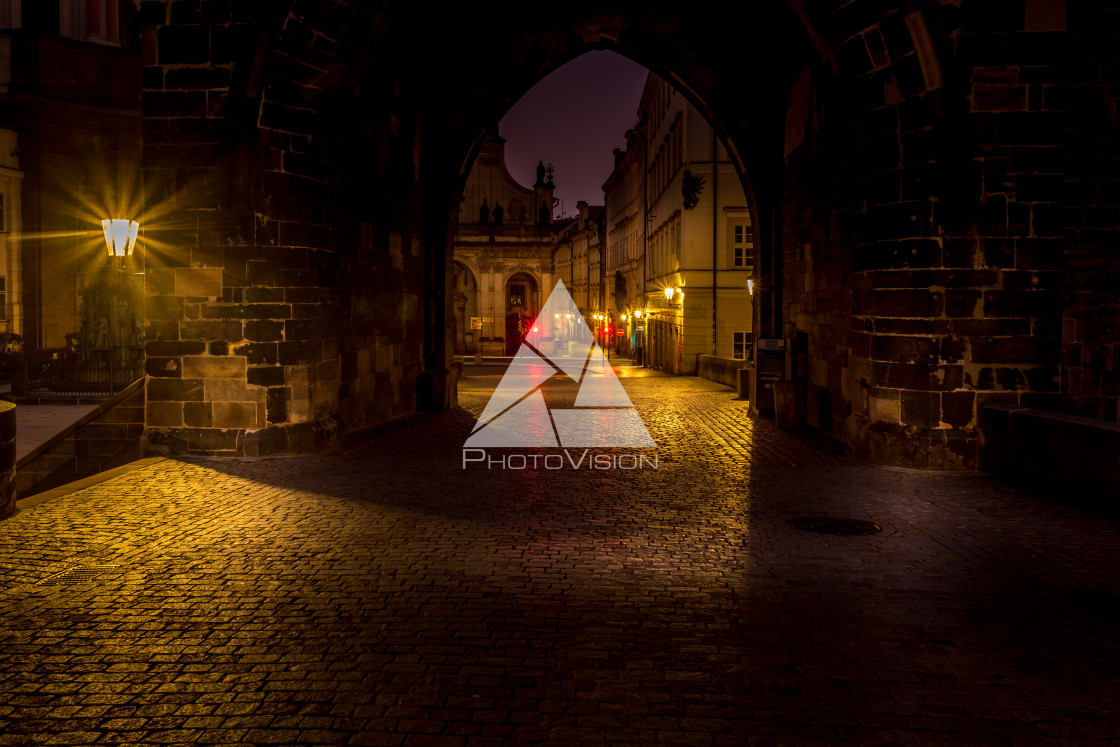 "In the morning on Charles Bridge in Prague" stock image