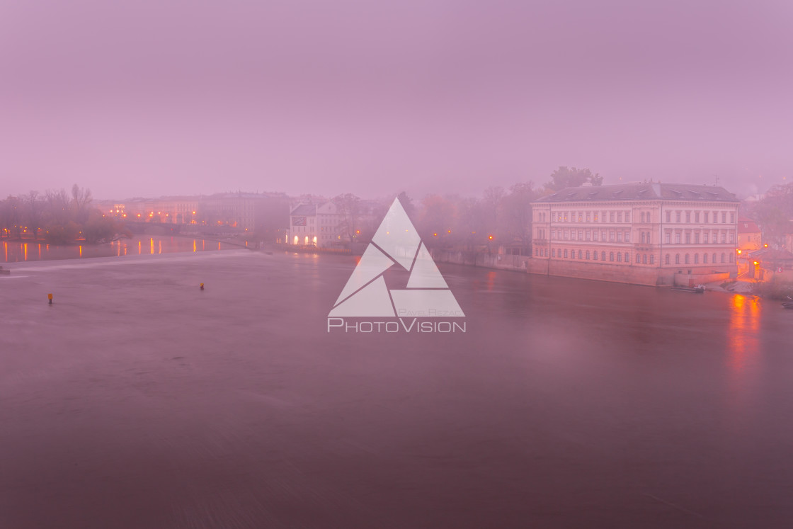 "In the morning on Charles Bridge in Prague" stock image