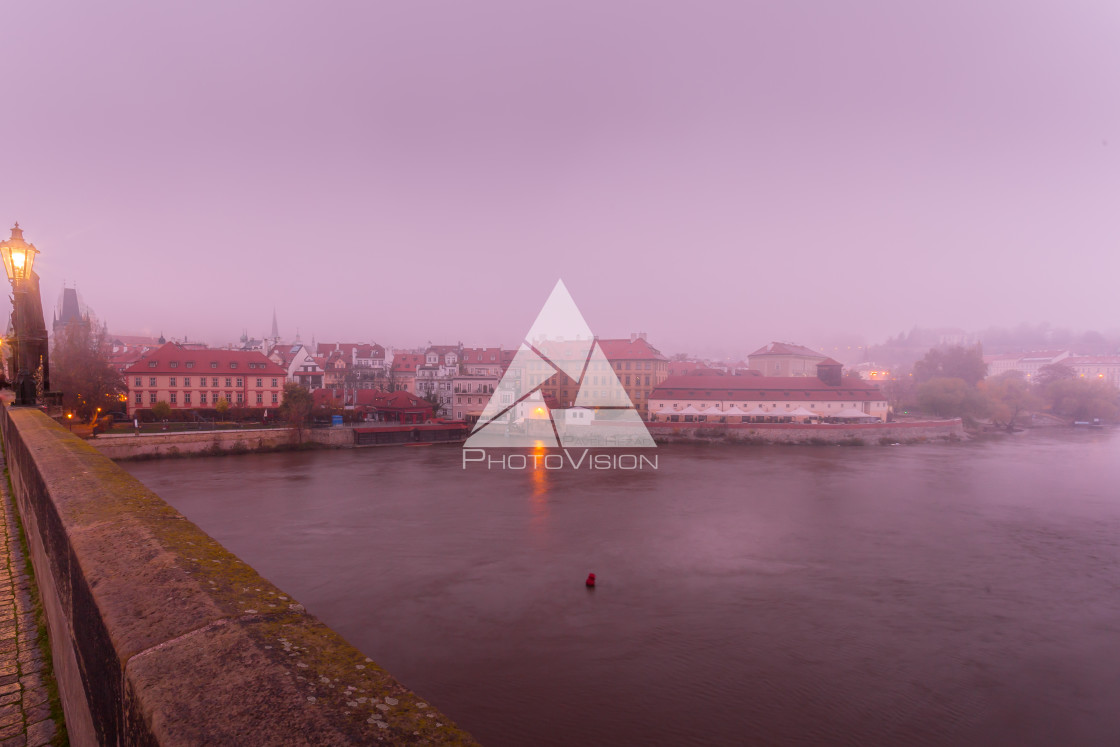 "In the morning on Charles Bridge in Prague" stock image