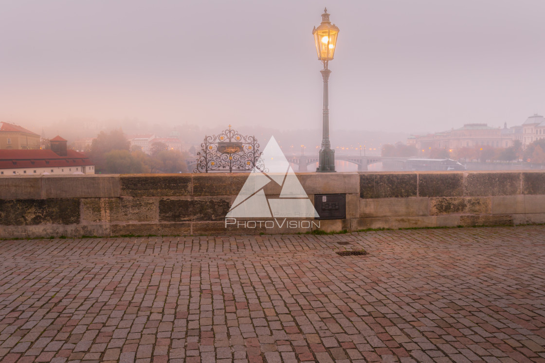 "In the morning on Charles Bridge in Prague" stock image