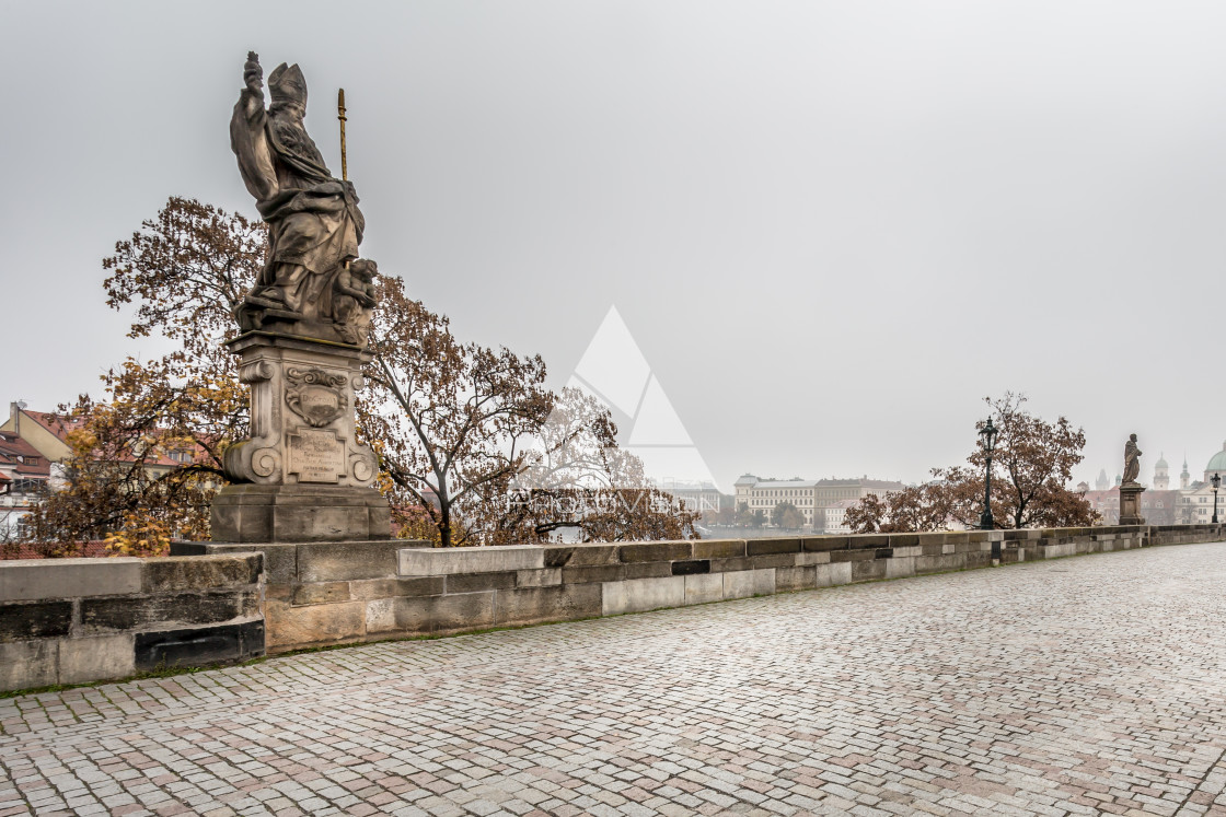 "In the morning on Charles Bridge in Prague" stock image