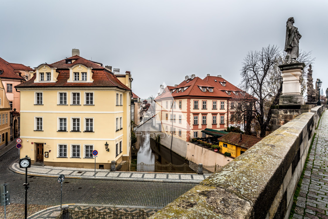 "In the morning on Charles Bridge in Prague" stock image