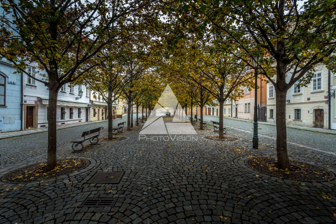 "Autumn morning on the Prague island of Kampa" stock image