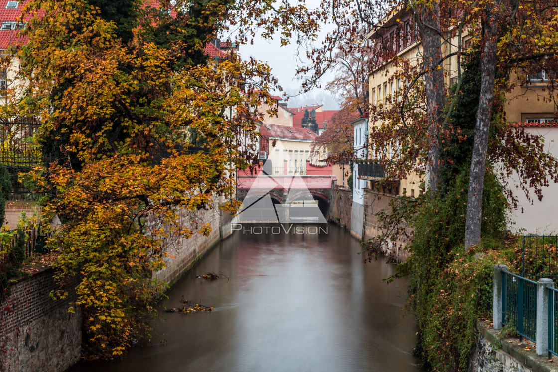 "Autumn morning on the Prague island of Kampa" stock image