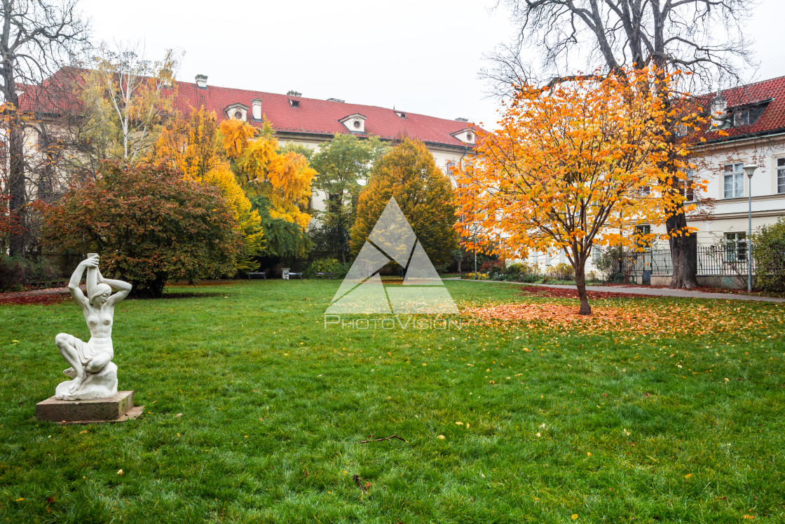 "Autumn morning on the Prague island of Kampa" stock image