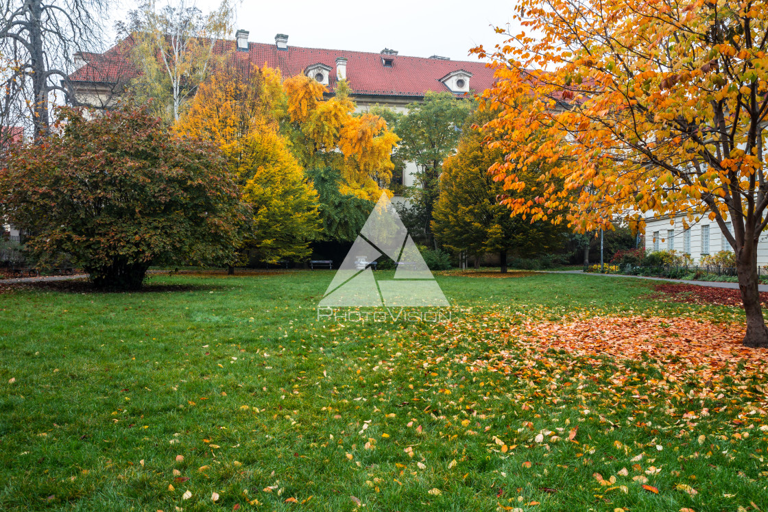 "Autumn morning on the Prague island of Kampa" stock image