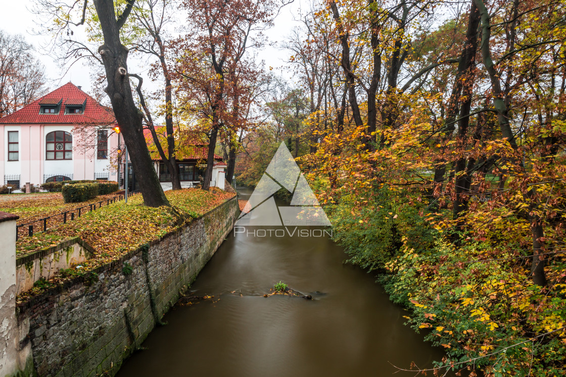 "Autumn morning on the Prague island of Kampa" stock image